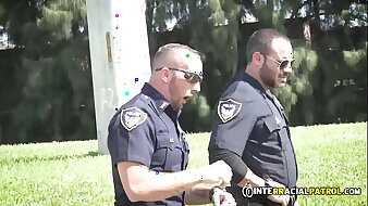 Car thief gets his asshole defenestrated by horny gay cops big cock
