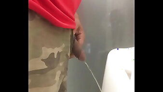 guy peeing public restroom spy